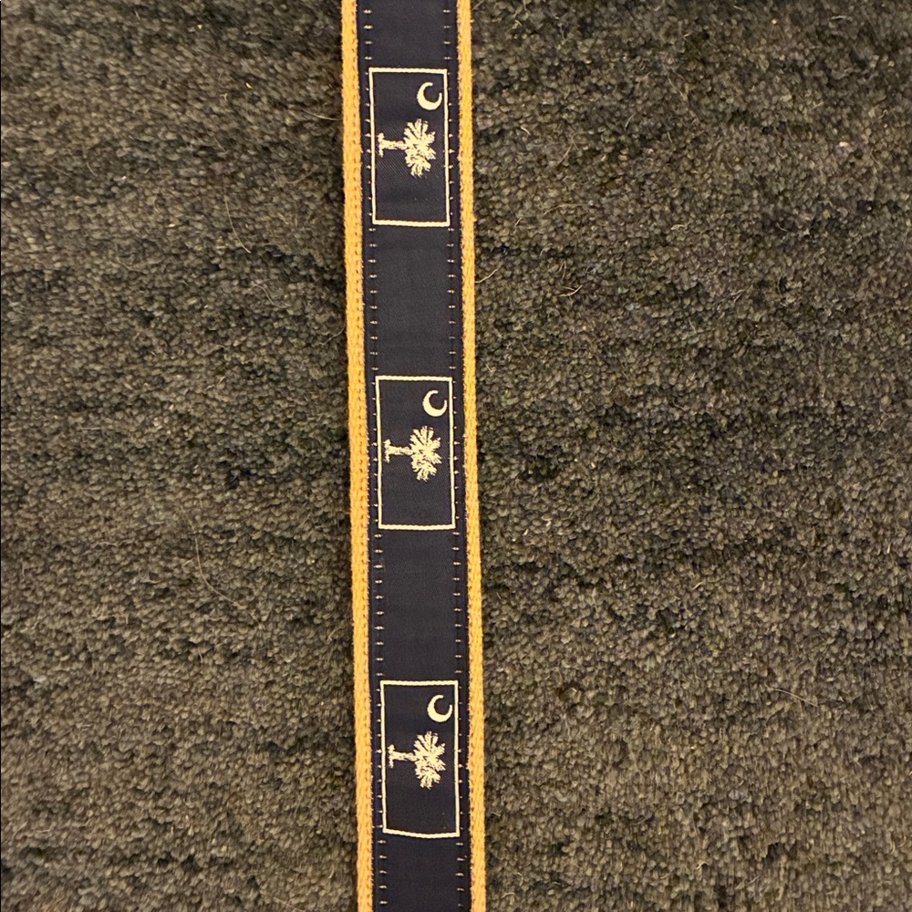 Brown Leather South Carolina Palmetto Belt with gold buckle.